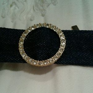Blue Jean neck cuff with rhinestone s
